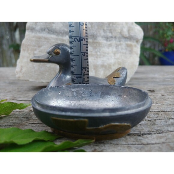 Vintage Pewter Duck Jewelry Box, Duck Decor - Picture 10 of 10